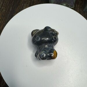 Blue Tigers Eye Hello Kitty Carving